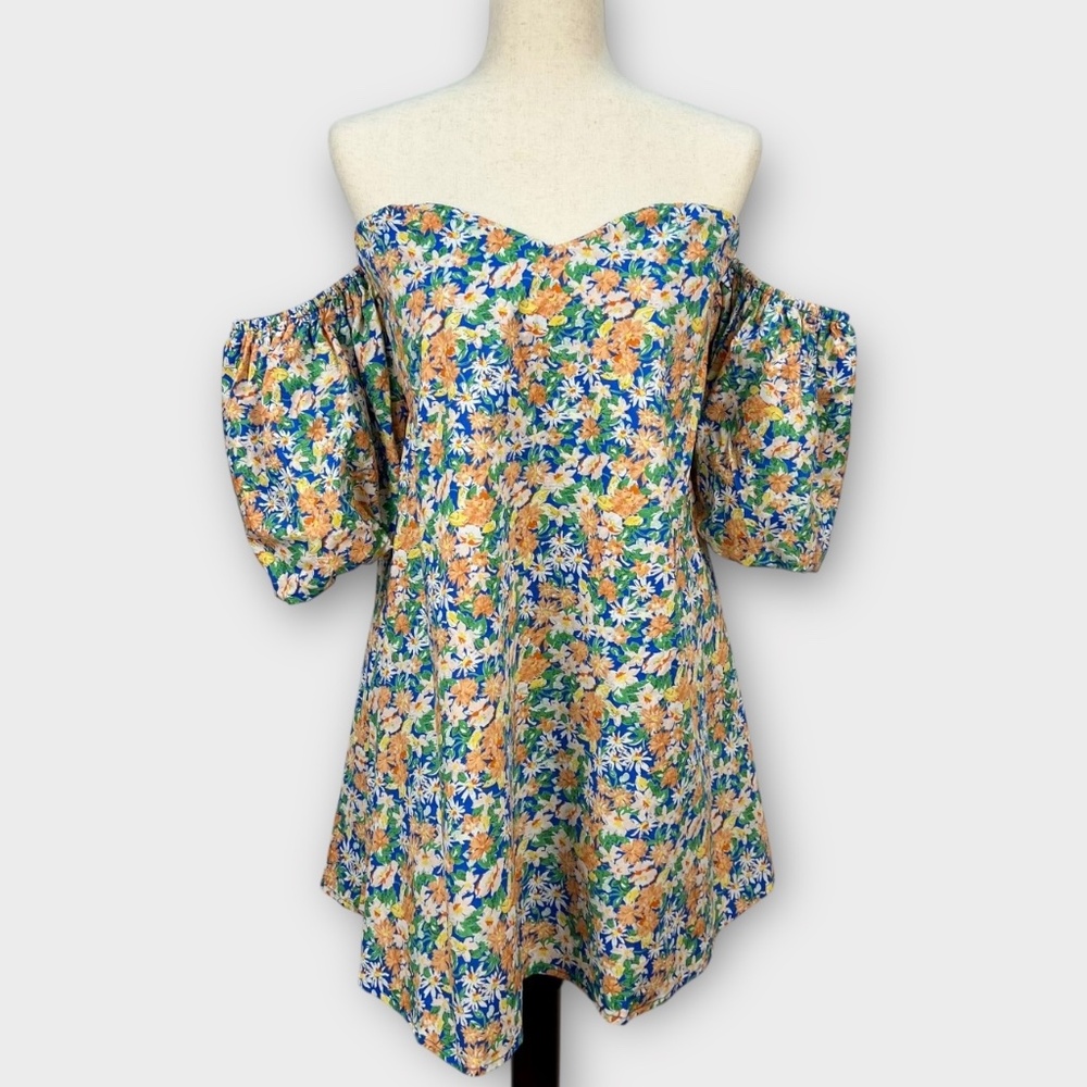 Mable Anthropologie Mini Dress Floral Off Shoulder Cottagecore Romantic Feminine